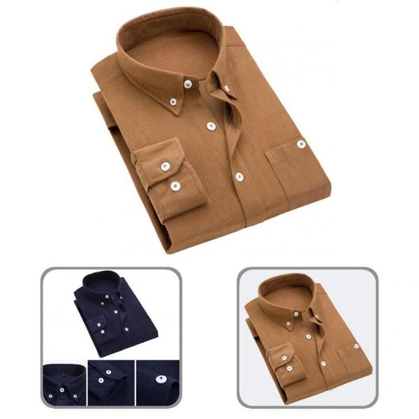 

men's dress shirts buttons simple turn-down collar soft autumn shirt formal fall for daily wear, White;black