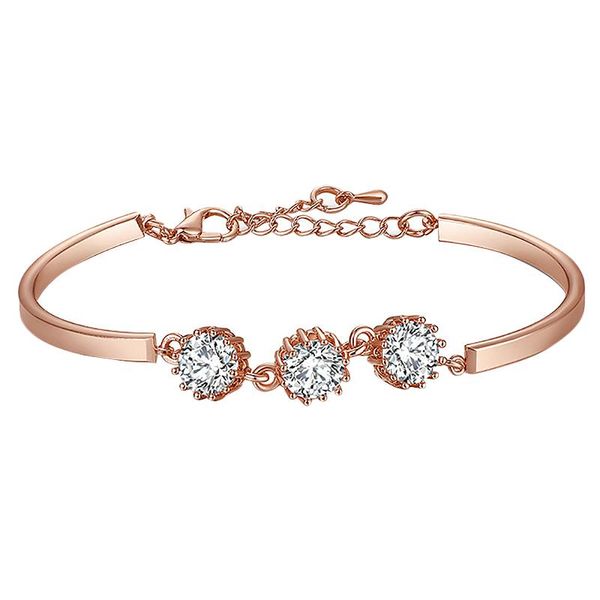 

charm bracelets lady rose gold adjustable bracelet tassel pendant crystals micro- inlaid zircon bangle jewelry, Golden;silver