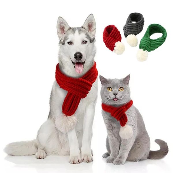 Haustier-Weihnachtsstrickschal, Hundebekleidung, Katzenkleidung, Welpen, Kätzchen, Dekoration, Mini-Weihnachtsschals WLL497