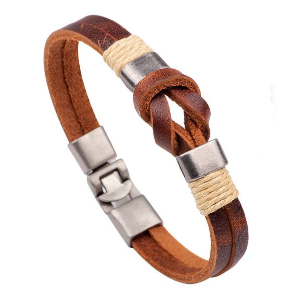 

fashion woven creative leather popular bracelet yiwu small commodity market, Silver