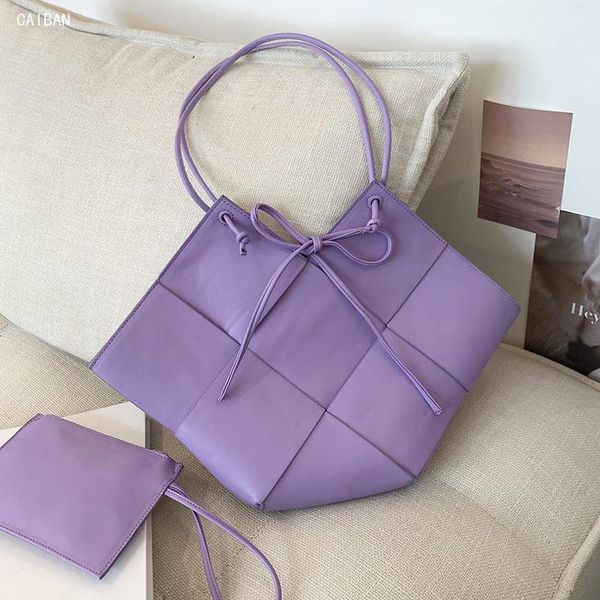 

pds/set high capacity weave design pu leather totes for women 2021 fashion crossbody shoulder handbags and purses cross body