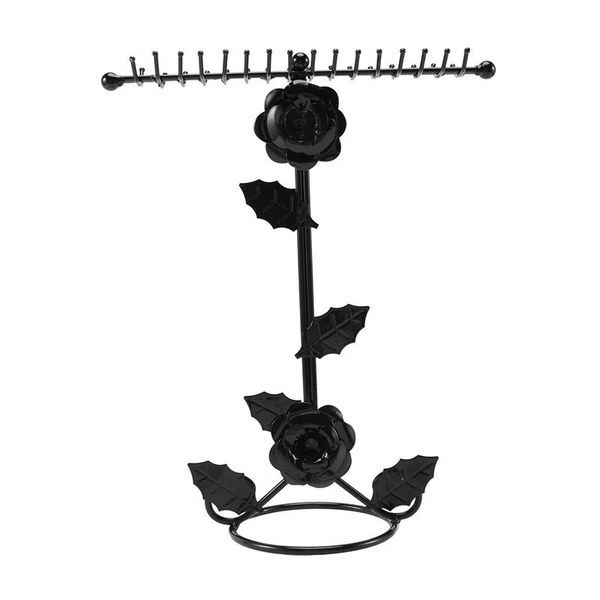 

jewelry pouches, bags metal rose flower stand earring hanger necklace bracelet organizer storage display watch show, Pink;blue