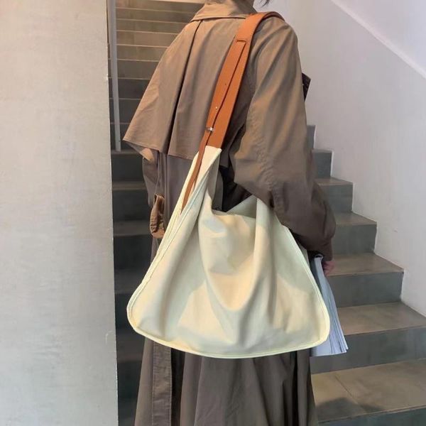 

evening bags korean simple canvas shoulder for women large capacity work female purses and handbags weekend shopper ladies clutch pu