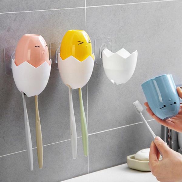 

bath accessory set wall mounted type cartoon chicks hang stand toothbrush holder wash cup kit bathroom accessories