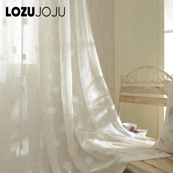 

natural embroidered sheer curtains for living room bedroom elegant tulle embroidery white voile panel curtain & drapes