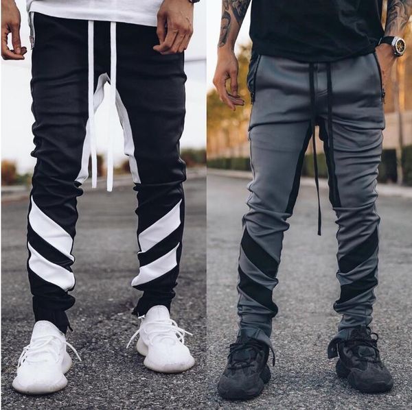 Außenhandel Herren Freizeitsporthose Männlicher Trend Jugendoverall Farblich passende gerade laufende Fiess-Hose