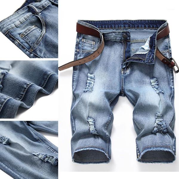 

men's jeans loose large size 28 40 42 casual summer shorts denim short, Blue