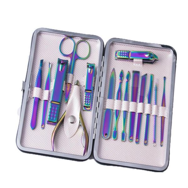

nail art kits 15-piece clippers oblique color titanium 7-piece stainless steel
