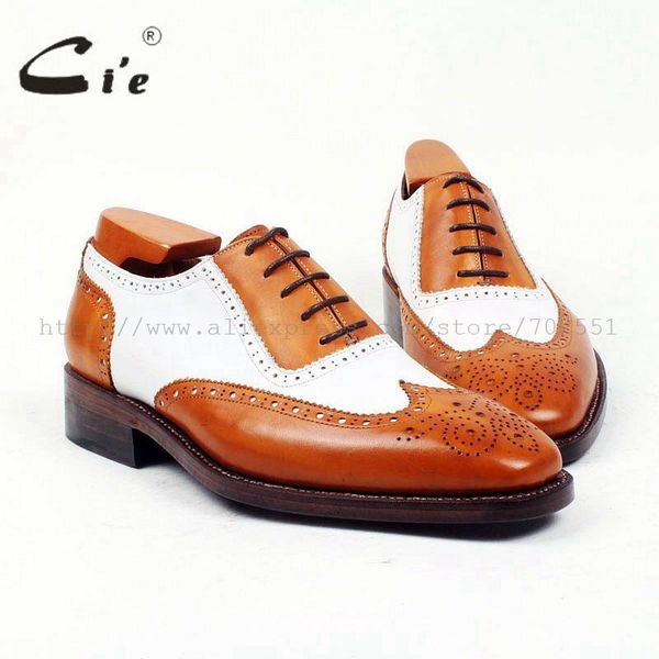 

dress shoes cie custom handmade size 38-47 bespoke brogues men's oxford shoe calf leather inner/outsole brown/white ox397, Black