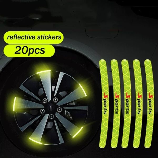 Araba Tekerlek Hub Yansıtıcı Sticker Lastik Jant Aydınlık Sticker Gece Sürüş Araba-Styling Aksesuarları Toptan Özel