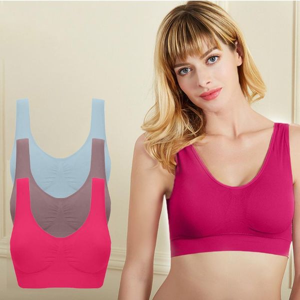 

women yoga sports bras seamless fitness solid padded sport bra cotton stretch workout vest gym running brassiere #40 clothing, White;black