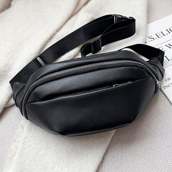 

waist bags fashion pu women solid chest female fanny pack ladies shoulder crossbody pouch