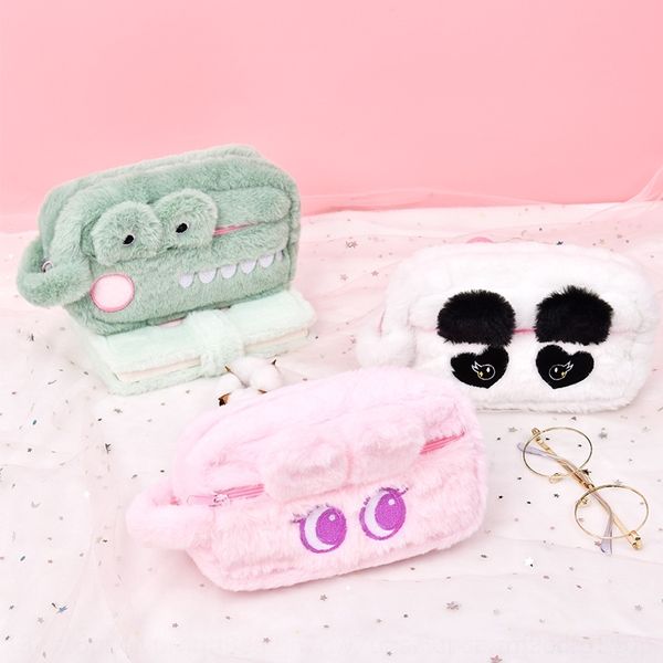 

8Ug cute red student storage box boxcase cute animal plush boy girl heart bags pencil case pencil storage bag