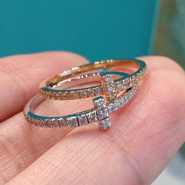 

ring t-house t-shaped 925 sterling silver cross fine edition set with full diamond t1 series