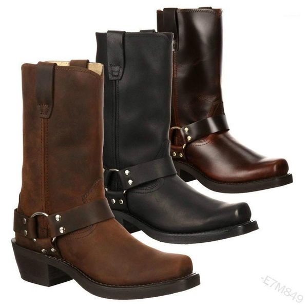 

boots rivets woman flat winter shoes for women round toe booties ladies boots-women low 2021 autumn mid-calf mid calf1, Black