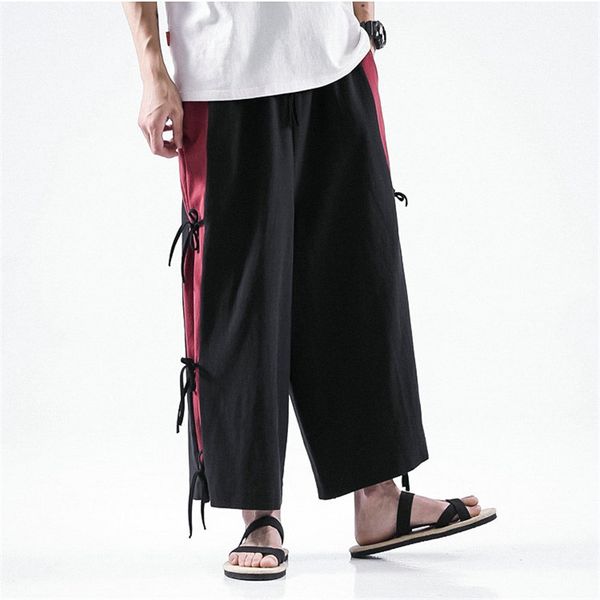 

pantjapanese wide-leg chinese style casual jogging pants2021 spring high-quality sports pants men's trousers, Black