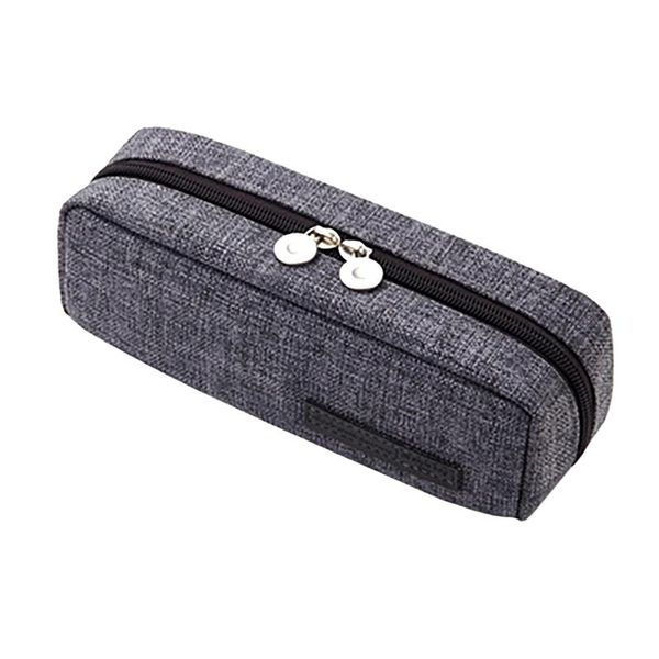 

pencil bags office solid stationery storage case student makeup bag 3 grids large capacity pouch canvas college for school gift