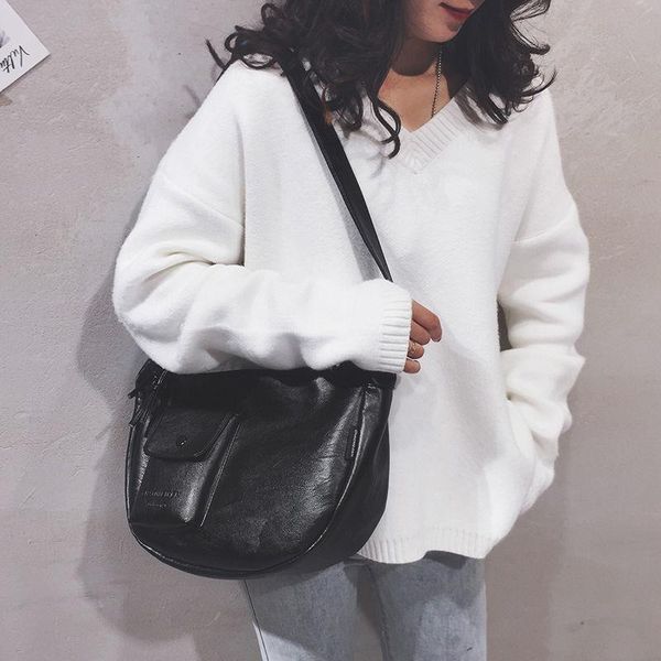 

evening bags fashion designer pu leather female handbags large capacity casual ladies tote black bucket women shoulder hand bag