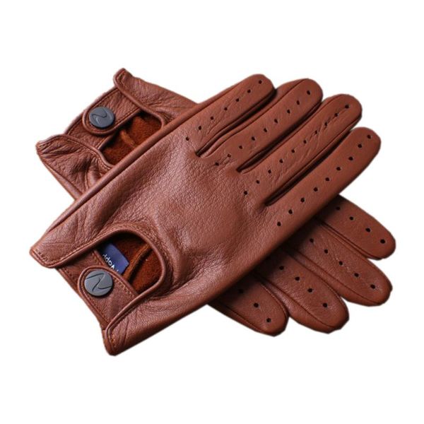 

fingerless gloves men' high-quality real leather all seasons buckskin driving street dance dc021-5, Blue;gray