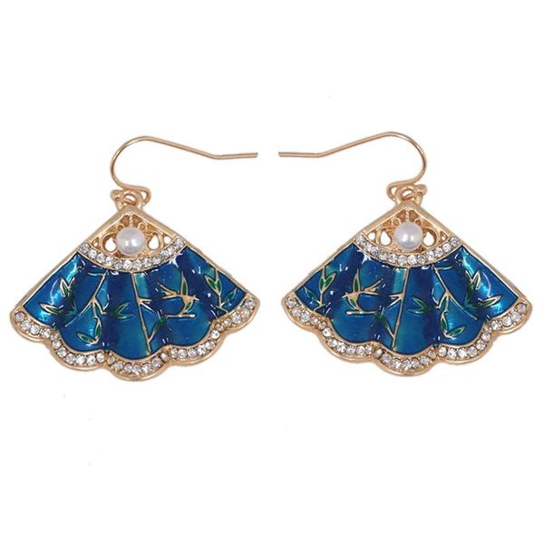 

stud really beautiful earrings women's long style simple temperament 2021 fashion pearl small fan summer, Golden;silver