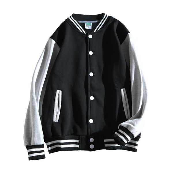 

men baseball jacket single breasted patchwork casual baseball uniform coat male jaqueta masculino thick bomber jacket 211023, Black;brown