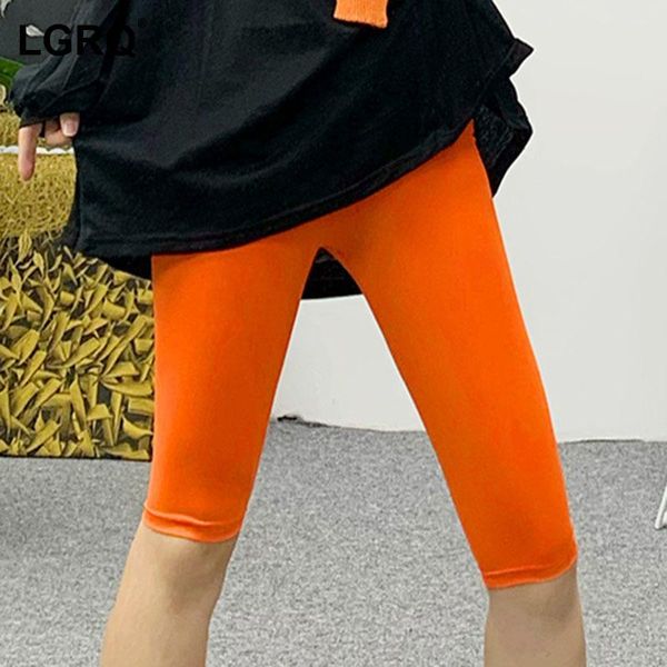 

women's pants & capris [lgrq] high elasticity waist orange skinny all match trousers arrival fit women fashion spring autumn 2021 19d21, Black;white