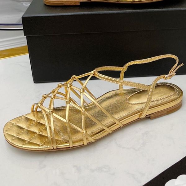 

sandals weave belt woman buckle strap shoes women summer solid sheepskin flats female fashion elegant 2021, Black