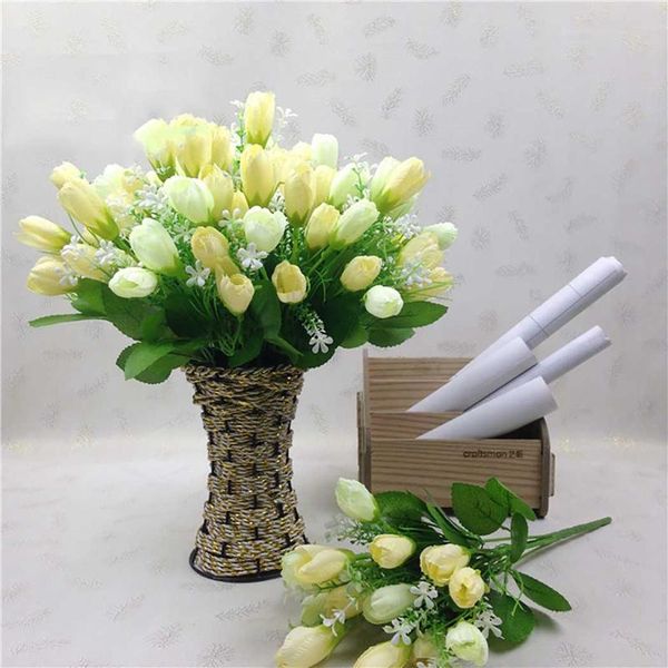 

tulip artificial flower bouquet fake for party wedding decoration flowers home garen decor decorative & wreaths