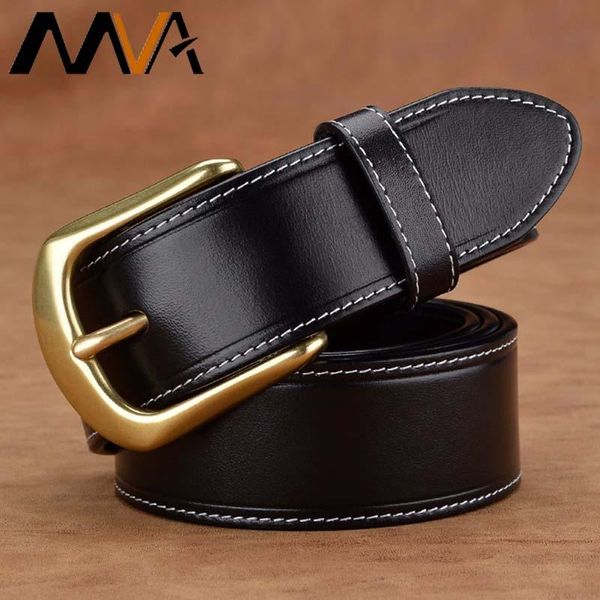 

belts mva belt men business casual male with genuine leather waist men's pin buckle waistband fashion designer, Black;brown
