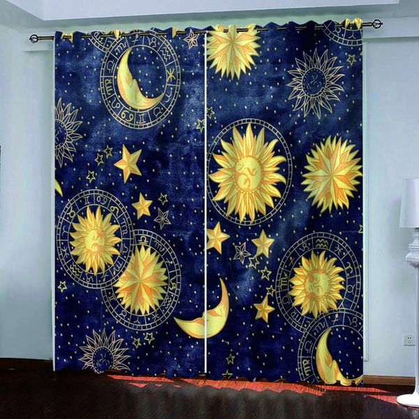 

curtain & drapes custom 3d fabric starry sky geometric pattern european curtains po painted living room