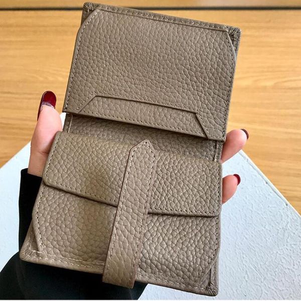 

card holders san maries soft 100% genuine leather wallets and purses women luxury designer with zipper coin bag, Brown;gray