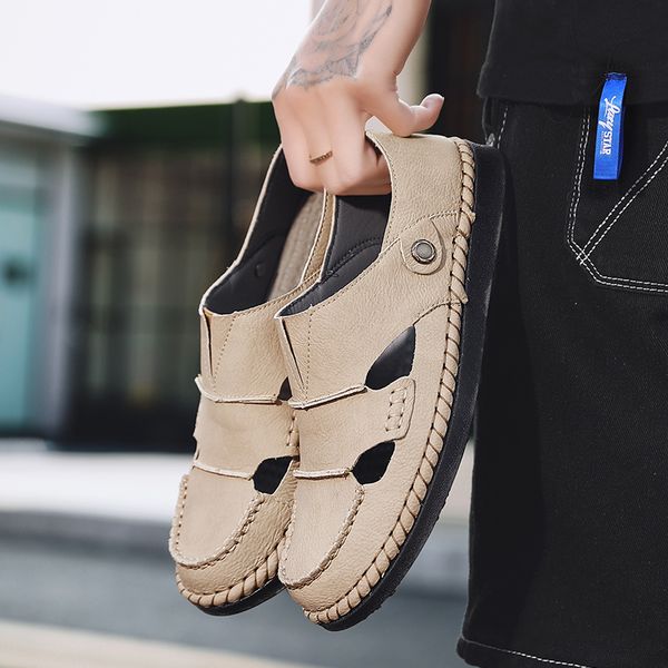 2021 Alta Qualidade Tamanho Grande Sandálias Mens Sandálias Corean Casual Trend Sapatos de Praia Cross-fronteiriço Sapatilhas dos homens Sandália de verão e chinelo Código: 31ZT-9510