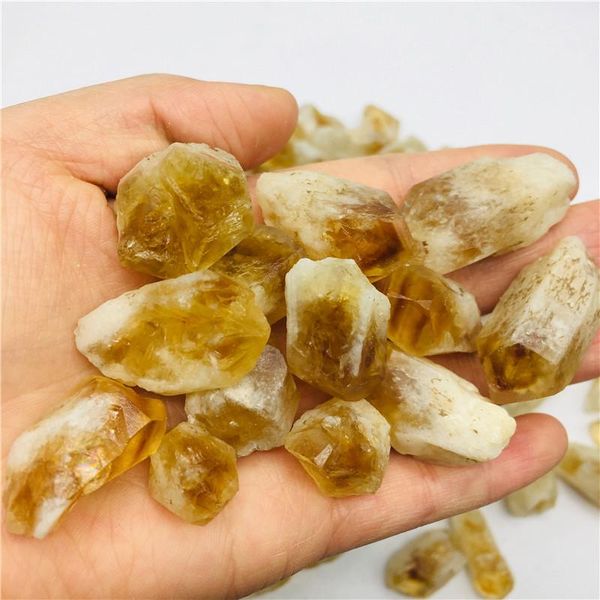 

decorative objects & figurines 100g clear healing yeliow crystal stone quartz single natural column decoration pointed collectables diy craf