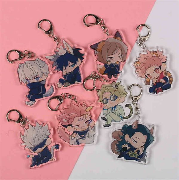 

jujutsu kaisen itadori yuji fushiguro megumi ryomen sukuna cosplay key chains two-sided keychain acrylic pendant keyring, Silver