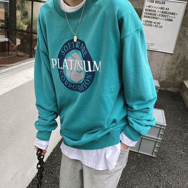 

hoodies spring korea fashion women long sleeve cotton loose pullovers all-matched casual letter print o-neck hoodies v52 pt4p, Black