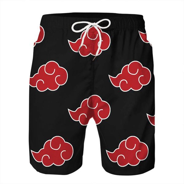 

men's shorts 2021 summer ninja 3d digital printed casual men cartoon cosplay beach pants running sports surffing, White;black