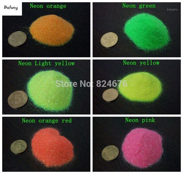 

est neon color glitter dust powder flash cosmetic material acrylic for diy nail art decoration 500g/bag1, Silver;gold