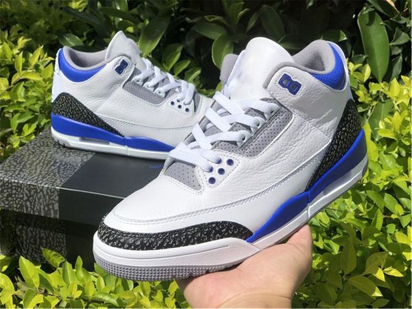 

2021 authentic 3 racer blue man dress shoes white black cement grey ct8532-145 real leather retro sports sneakers with box size