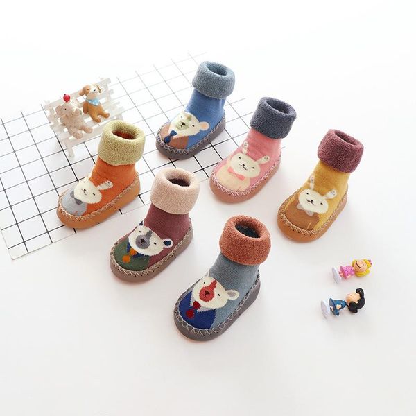 

first walkers born baby shoes autumn winter infant boys girls floor socks non-slip soft bottom thicken warm