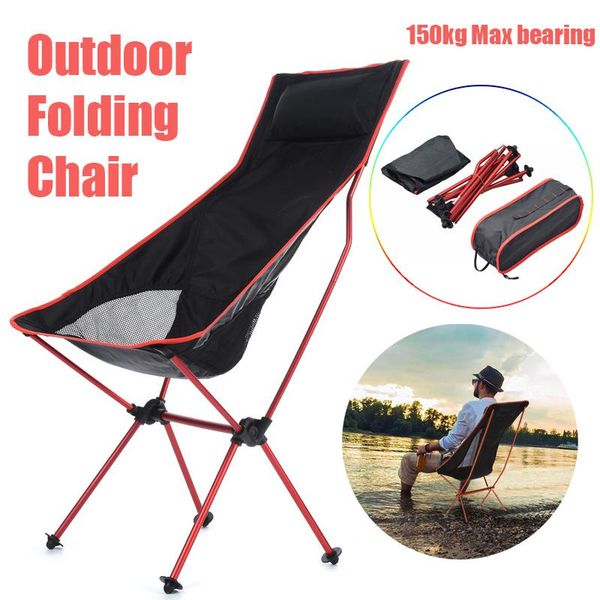 

oxford cloth outdoor camping chair portable folding lengthen seat stool for fishing festival picnic bbq beach ultralight camp furniture