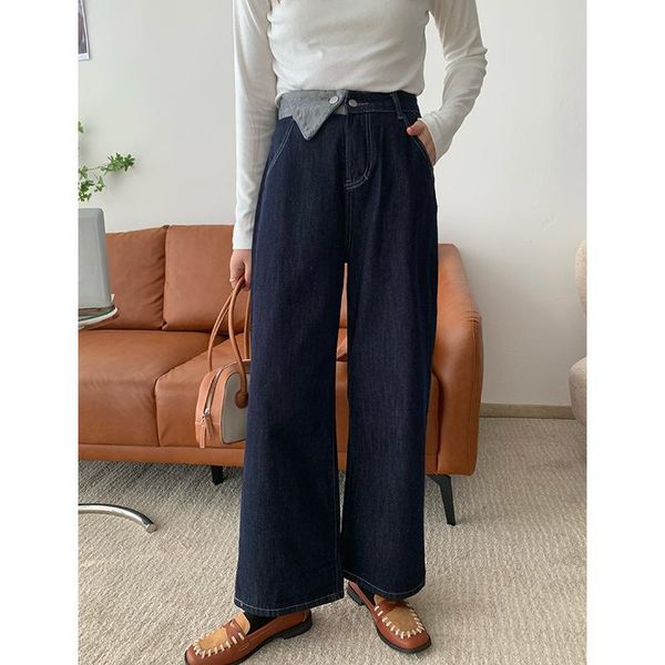 

women's pants & capris cuffed waist design children's fall versatile boyfriend style high thin jeans women 583, Black;white