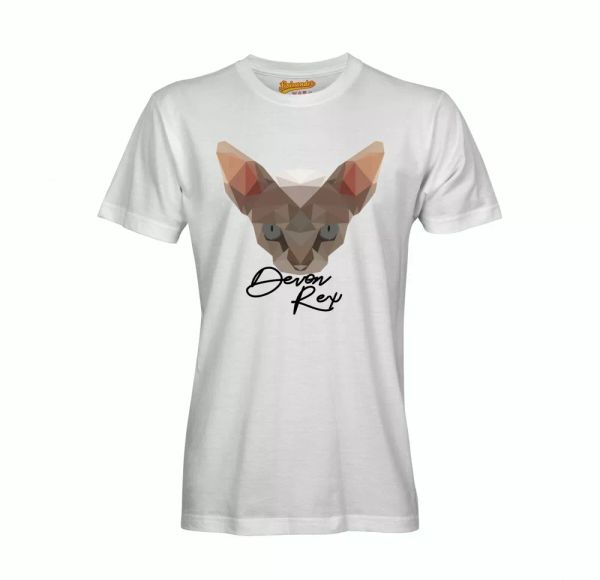 

devon rex t-shirt polygon cat by siviwonder, White;black