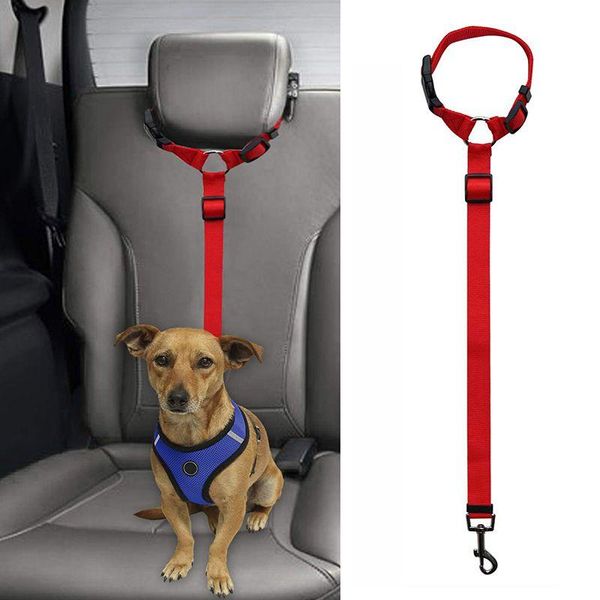 

adjustable multifunctional pet dog seat belt strap, car headrest restraint safety leads vehicle seatbelt harness collars & leashes