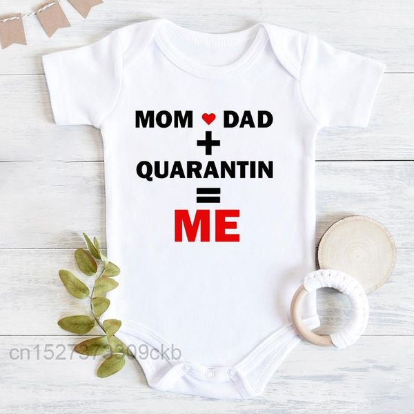 

rompers born baby girls boys romper toddler bodysuits short sleeve letter print mom +dad+quarantine=me jumpsuit clothes, Blue