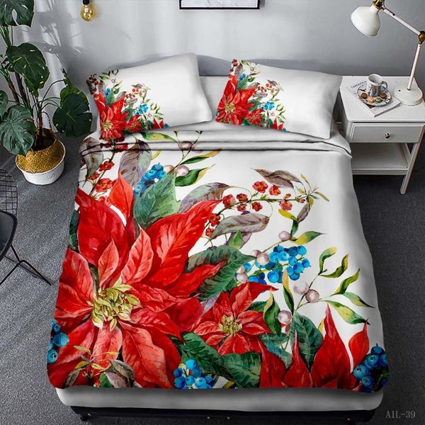 

bedding sets european retro scenic flower 3d sanding pattern set quilt case bed pillowcase 2/3pcs luxury home textile