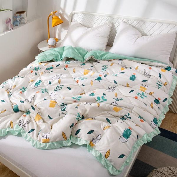 

comforters & sets cute lace edge air conditioning summer quilt washable duvet soft good hand feeling nap 200x230cm