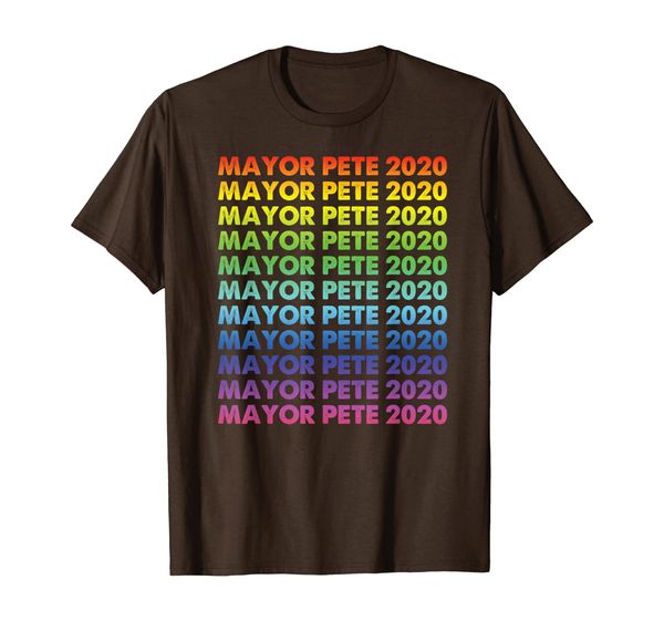 

mayor pete 2020 repeat rainbow distressed cool design t-shirt, White;black
