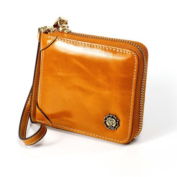 

wallets sweet cow leather women wallet oil wax zipper coin purse female small ladies purses card holder short carteras, Red;black