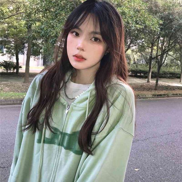 

hooded jacket women's spring and autumn 2021 new loose bf lazy oversize top, Black