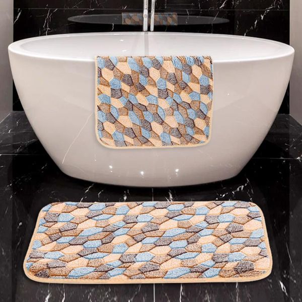 

bath mats bathroom mat bathtub side carpet non-slip absorbent shower room door entrance soft coral velvet offset printing supply